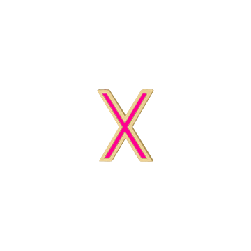 Mini Enamel Letter Charm - Hot Pink - Kelly Bello Design