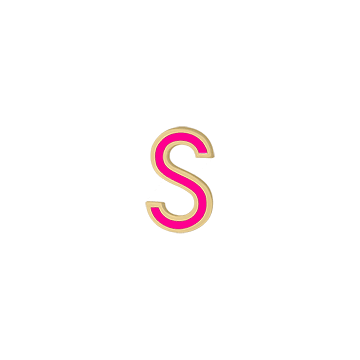 Mini Enamel Letter Charm - Hot Pink - Kelly Bello Design