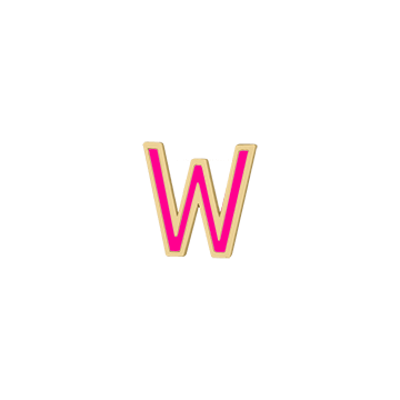 Mini Enamel Letter Charm - Hot Pink - Kelly Bello Design