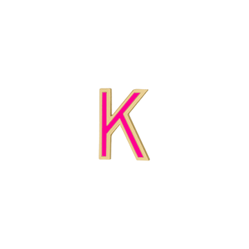 Mini Enamel Letter Charm - Hot Pink - Kelly Bello Design