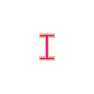 Mini Enamel Letter Charm - Hot Pink - Kelly Bello Design