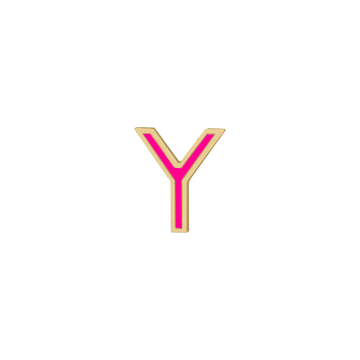 Mini Enamel Letter Charm - Hot Pink - Kelly Bello Design
