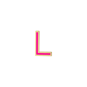 Mini Enamel Letter Charm - Hot Pink - Kelly Bello Design