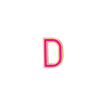 Mini Enamel Letter Charm - Hot Pink - Kelly Bello Design