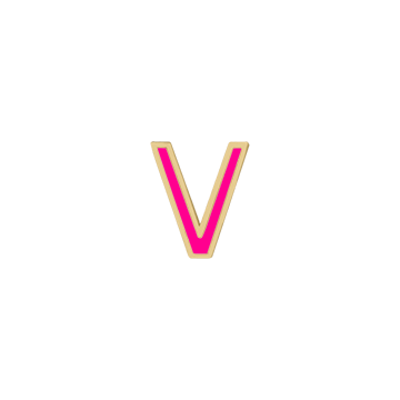 Mini Enamel Letter Charm - Hot Pink - Kelly Bello Design