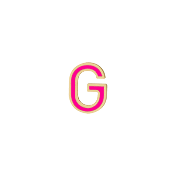 Mini Enamel Letter Charm - Hot Pink - Kelly Bello Design