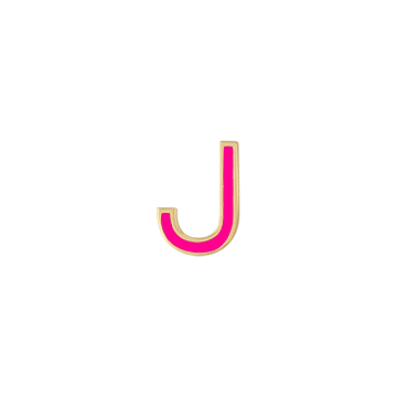 Mini Enamel Letter Charm - Hot Pink - Kelly Bello Design