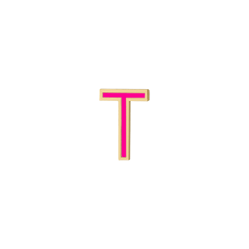 Mini Enamel Letter Charm - Hot Pink - Kelly Bello Design
