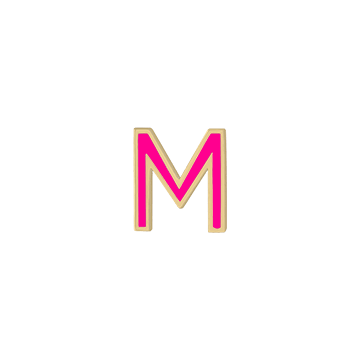 Mini Enamel Letter Charm - Hot Pink - Kelly Bello Design