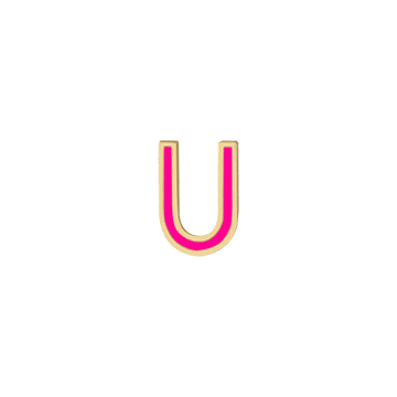 Mini Enamel Letter Charm - Hot Pink - Kelly Bello Design