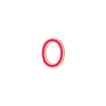 Mini Enamel Letter Charm - Hot Pink - Kelly Bello Design