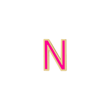 Mini Enamel Letter Charm - Hot Pink - Kelly Bello Design