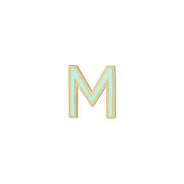 Mini Enamel Letter Charm - Mint - Kelly Bello Design