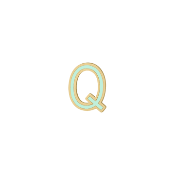 Mini Enamel Letter Charm - Mint - Kelly Bello Design