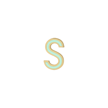 Mini Enamel Letter Charm - Mint - Kelly Bello Design