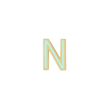 Mini Enamel Letter Charm - Mint - Kelly Bello Design