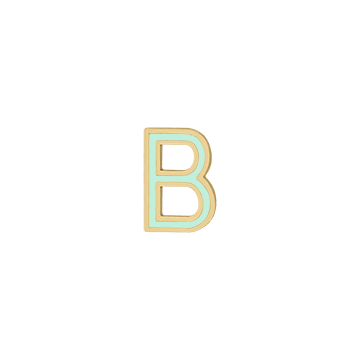 Mini Enamel Letter Charm - Mint - Kelly Bello Design