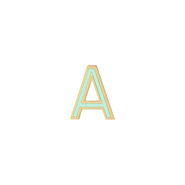 Mini Enamel Letter Charm - Mint - Kelly Bello Design
