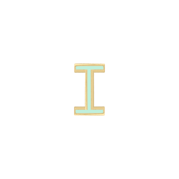 Mini Enamel Letter Charm - Mint - Kelly Bello Design
