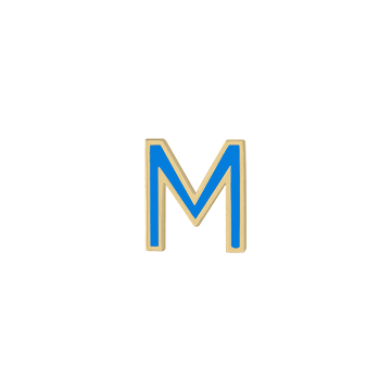 Mini Enamel Letter Charm - Ocean - Kelly Bello Design