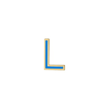 Mini Enamel Letter Charm - Ocean - Kelly Bello Design