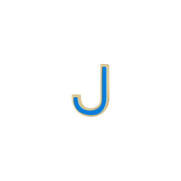 Mini Enamel Letter Charm - Ocean - Kelly Bello Design