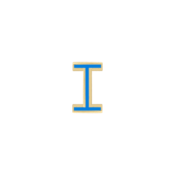 Mini Enamel Letter Charm - Ocean - Kelly Bello Design