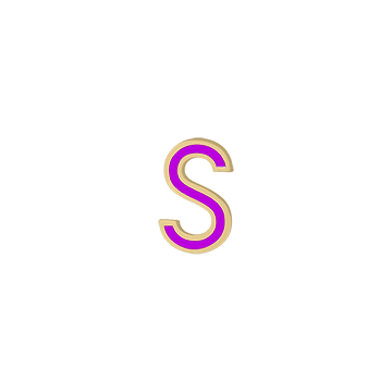 Mini Enamel Letter Charm - Violet - Kelly Bello Design