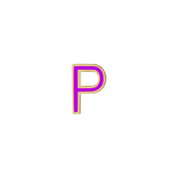 Mini Enamel Letter Charm - Violet - Kelly Bello Design