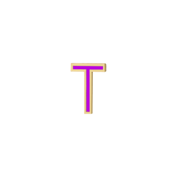 Mini Enamel Letter Charm - Violet - Kelly Bello Design