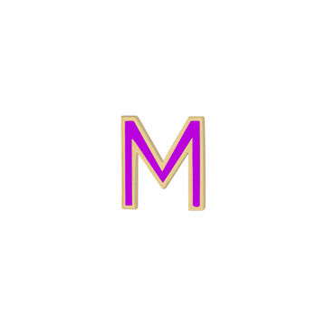 Mini Enamel Letter Charm - Violet - Kelly Bello Design