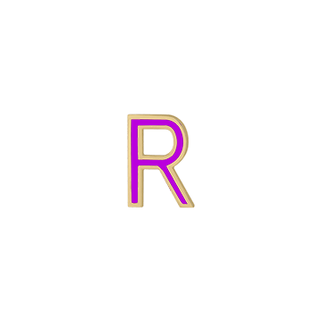 Mini Enamel Letter Charm - Violet - Kelly Bello Design