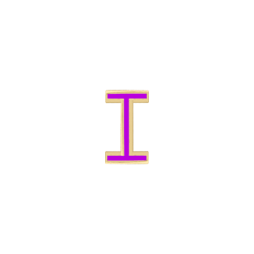 Mini Enamel Letter Charm - Violet - Kelly Bello Design
