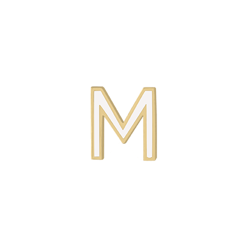 Mini Enamel Letter Charm - White - Kelly Bello Design