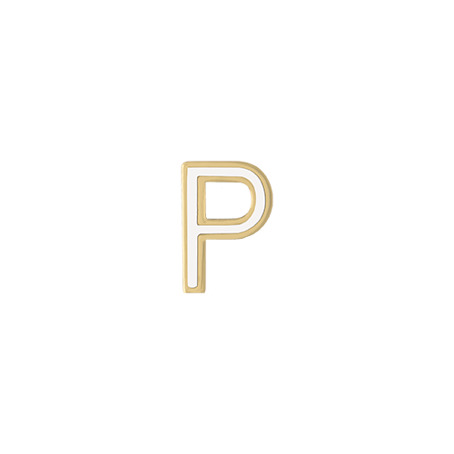 Mini Enamel Letter Charm - White - Kelly Bello Design
