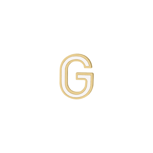Mini Enamel Letter Charm - White - Kelly Bello Design