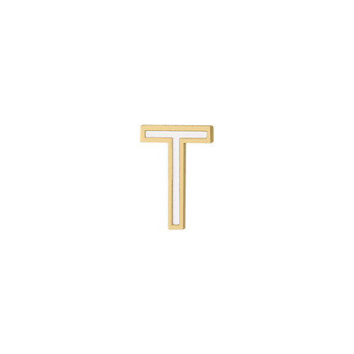 Mini Enamel Letter Charm - White - Kelly Bello Design