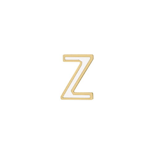 Mini Enamel Letter Charm - White - Kelly Bello Design