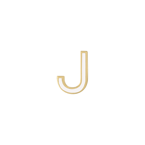 Mini Enamel Letter Charm - White - Kelly Bello Design