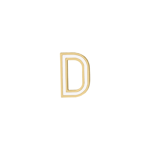 Mini Enamel Letter Charm - White - Kelly Bello Design