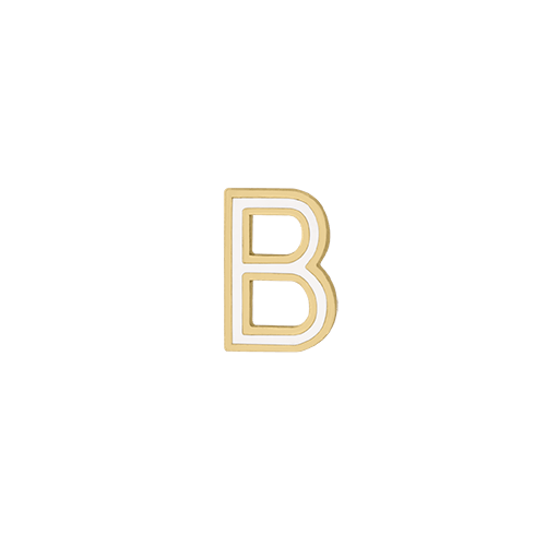 Mini Enamel Letter Charm - White - Kelly Bello Design