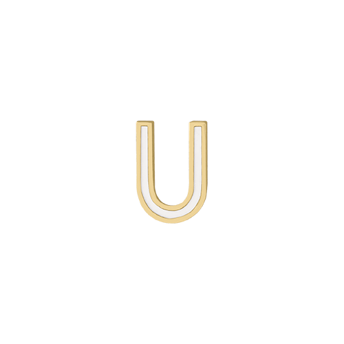 Mini Enamel Letter Charm - White - Kelly Bello Design