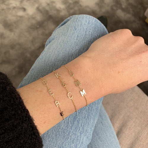 Mini Letter Bracelet (custom) - Kelly Bello Design