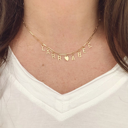 Mini Long Link Necklace with Charms - Kelly Bello Design