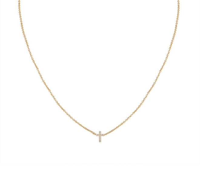 Mini Pave Cross Necklace - Kelly Bello Design