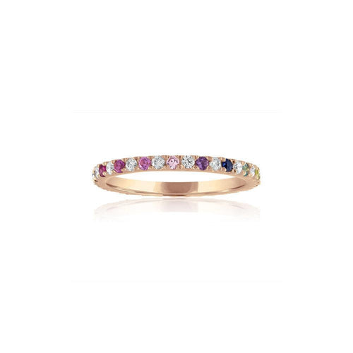 Rainbow & Diamond Eternity Band - Kelly Bello Design