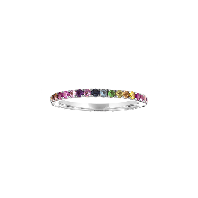 Rainbow Eternity Band - Kelly Bello Design