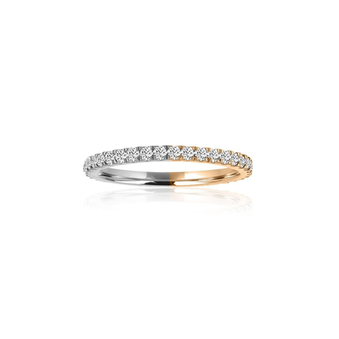 Two Tone Diamond Eternity Band - Kelly Bello Design