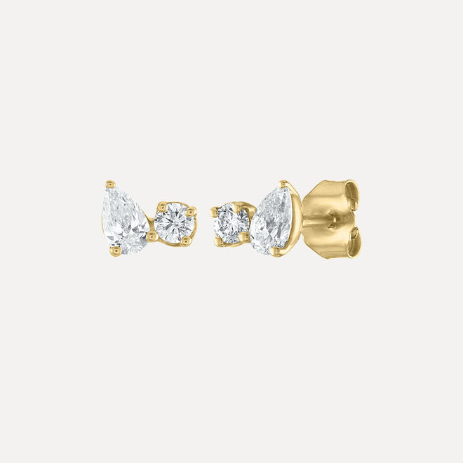 Noa Double Mixed Diamond Studs