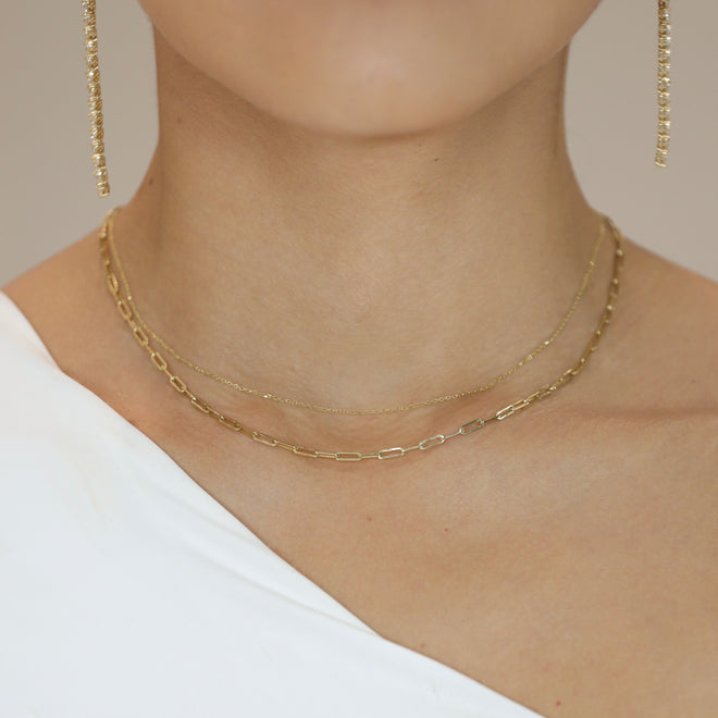 Thin Long Link Necklace